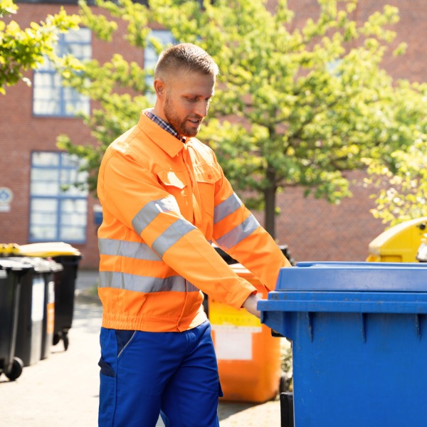 Trash can cleaning schedule for Jacksonville with contact details.